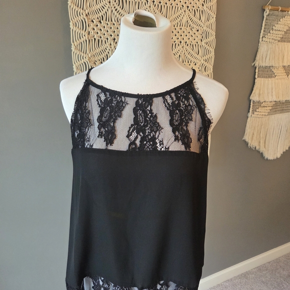 BB Dakota Tops - BB Dakota Black Lace Top